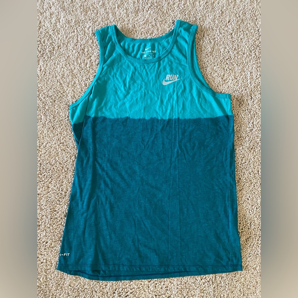 Nike Men’s Running Teal Ombré Dri-Fit Tank Top